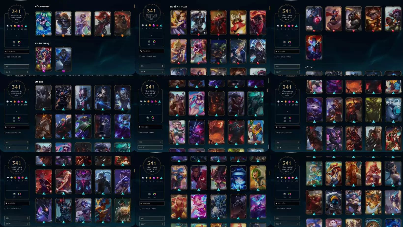 LOL 341 SKIN RANK ĐỒNG NHIỀU BIỂU TƯỢNG  NHIỀU MẪU MẮT NGON